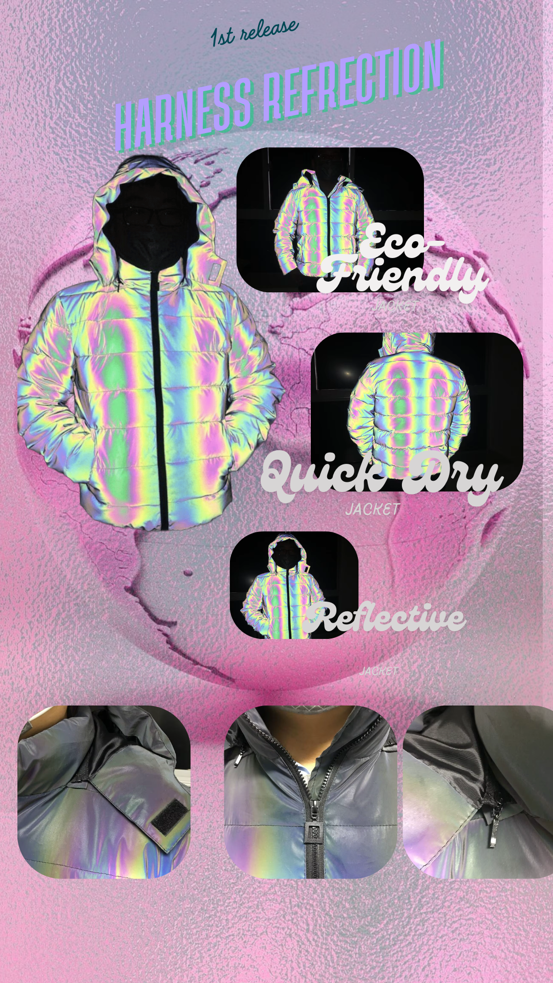 harness holdings reflective puffer jacket 